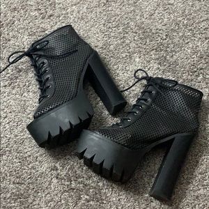 Black platform shoes